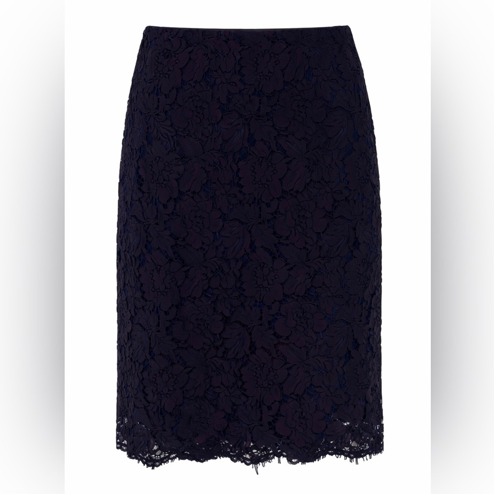 Banana Republic purple/navy lace pencil skirt, size 0